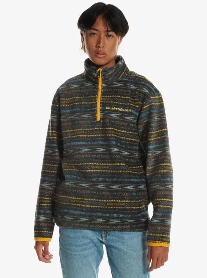 Men Quiksilver Sweatshirts and Hoodies Clean Coasts QuarterZip Fleece Pullover Tarmac Tribal Fuzz Men Quiksilver Sweatshirts and Hoodies Clean Coasts QuarterZip Fleece Pullover Tarmac Tribal Fuzz