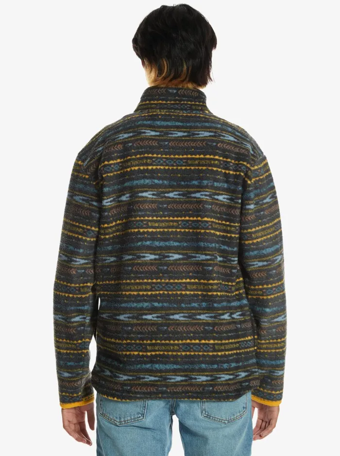 Men Quiksilver Sweatshirts and Hoodies Clean Coasts QuarterZip Fleece Pullover Tarmac Tribal Fuzz Men Quiksilver Sweatshirts and Hoodies Clean Coasts QuarterZip Fleece Pullover Tarmac Tribal Fuzz