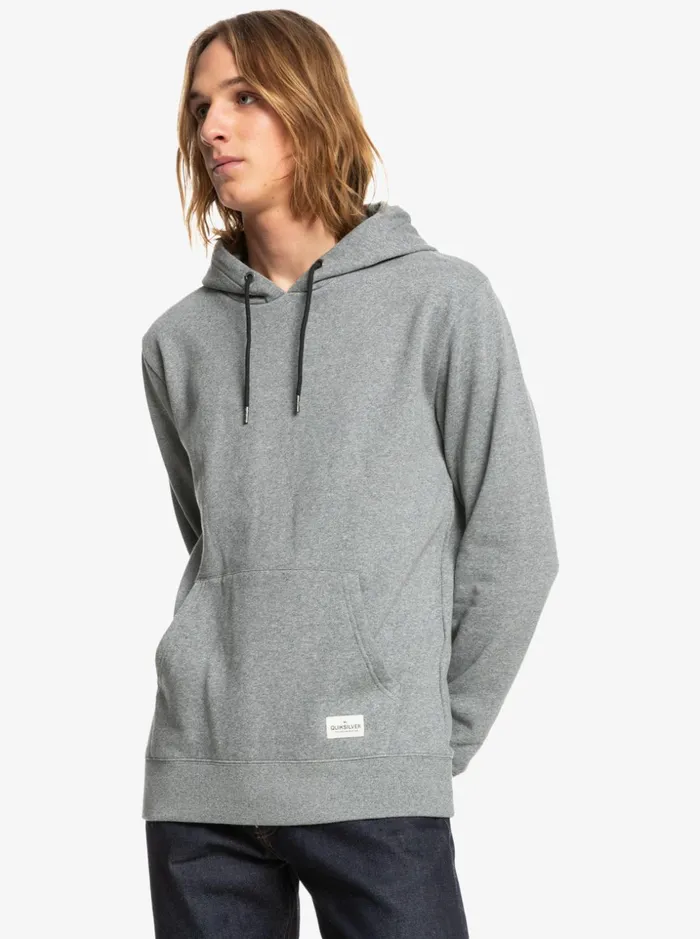Men Quiksilver Sweatshirts and Hoodies Essentials Organic Solid Hoodie Light Grey Heather Men Quiksilver Sweatshirts and Hoodies Essentials Organic Solid Hoodie Light Grey Heather