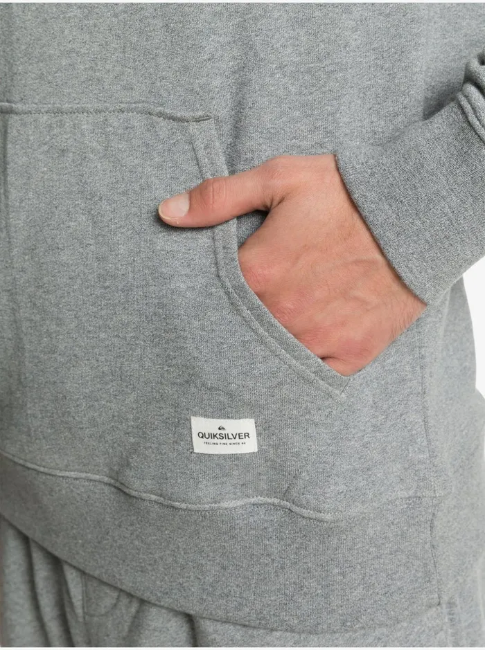Men Quiksilver Sweatshirts and Hoodies Essentials Organic Solid Hoodie Light Grey Heather Men Quiksilver Sweatshirts and Hoodies Essentials Organic Solid Hoodie Light Grey Heather