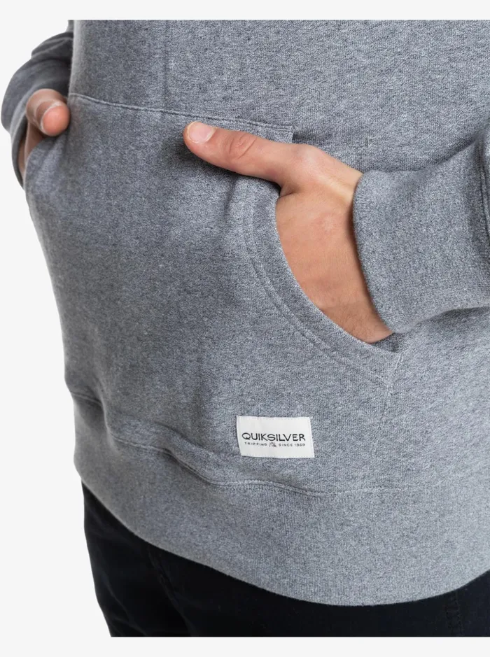 Men Quiksilver Sweatshirts and Hoodies Essentials Organic Solid Hoodie Light Grey Heather Men Quiksilver Sweatshirts and Hoodies Essentials Organic Solid Hoodie Light Grey Heather