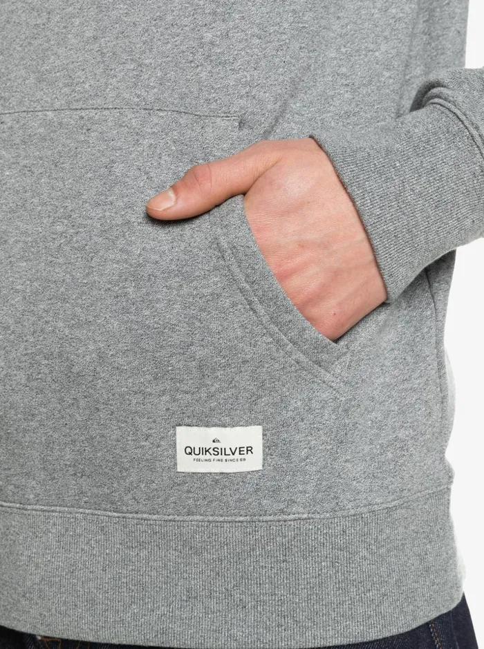 Men Quiksilver Sweatshirts and Hoodies Essentials Organic Solid Hoodie Light Grey Heather Men Quiksilver Sweatshirts and Hoodies Essentials Organic Solid Hoodie Light Grey Heather