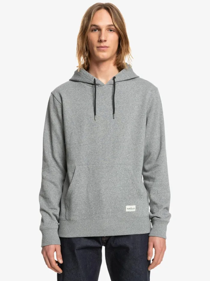 Men Quiksilver Sweatshirts and Hoodies Essentials Organic Solid Hoodie Light Grey Heather Men Quiksilver Sweatshirts and Hoodies Essentials Organic Solid Hoodie Light Grey Heather