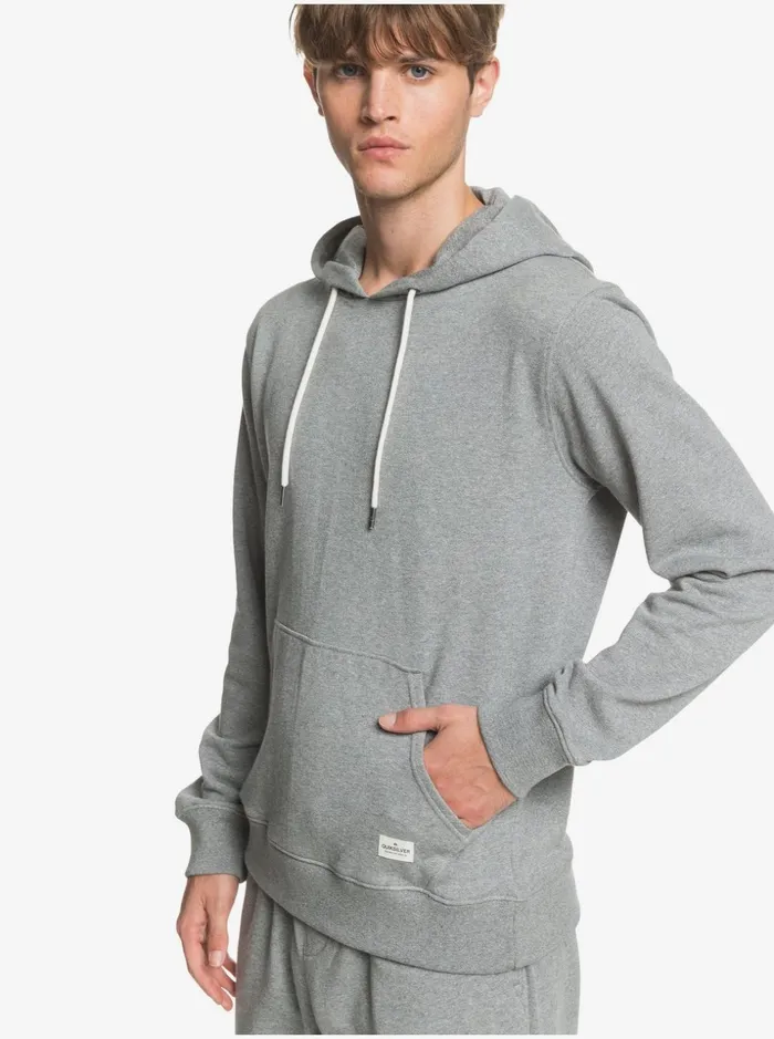 Men Quiksilver Sweatshirts and Hoodies Essentials Organic Solid Hoodie Light Grey Heather Men Quiksilver Sweatshirts and Hoodies Essentials Organic Solid Hoodie Light Grey Heather