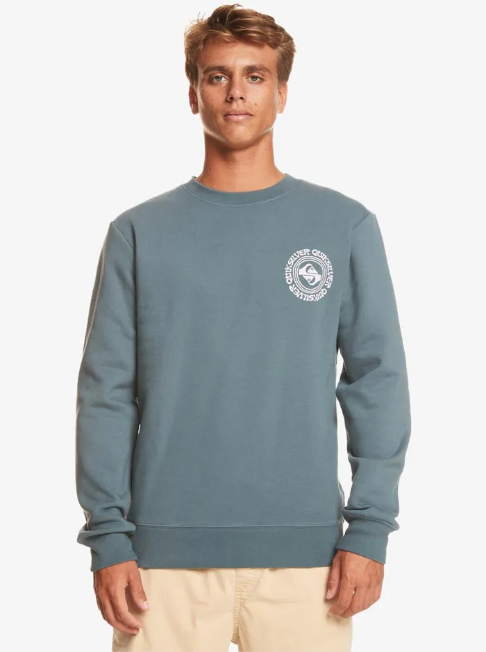 Men Quiksilver Sweatshirts and Hoodies Surf The Earth Sweatshirt Dark Slate