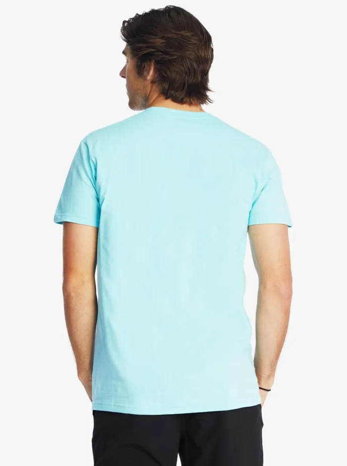 Men Quiksilver Tees Comp Logo TShirt Angel Blue Men Quiksilver Tees Comp Logo TShirt Angel Blue