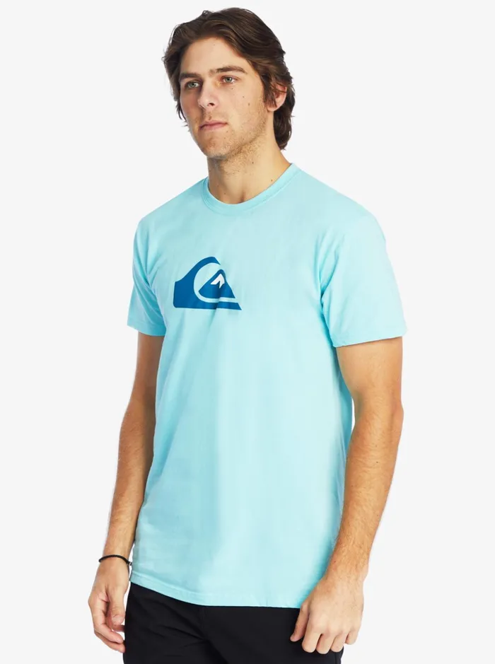 Men Quiksilver Tees Comp Logo TShirt Angel Blue Men Quiksilver Tees Comp Logo TShirt Angel Blue