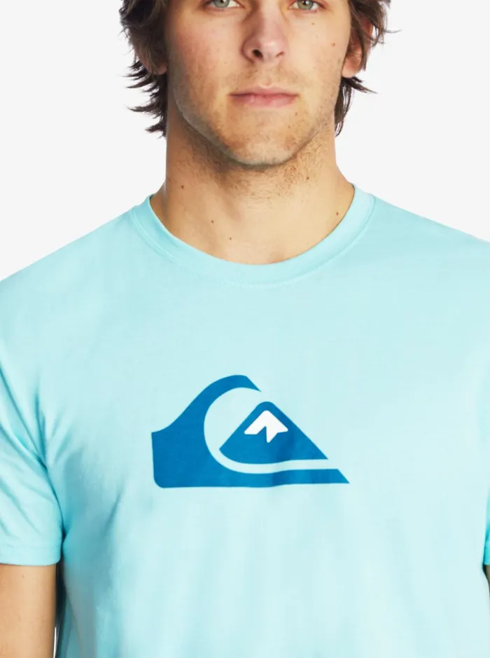 Men Quiksilver Tees Comp Logo TShirt Angel Blue Men Quiksilver Tees Comp Logo TShirt Angel Blue