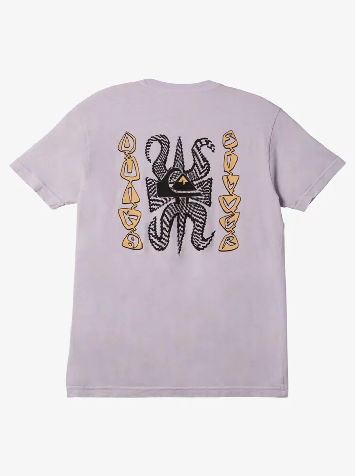 Men Quiksilver Tees Fortuned Logo TShirt Pastel Lilac Men Quiksilver Tees Fortuned Logo TShirt Pastel Lilac