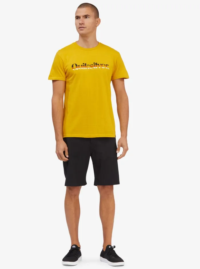Men Quiksilver Tees Primary Colors TShirt Nugget Gold Men Quiksilver Tees Primary Colors TShirt Nugget Gold