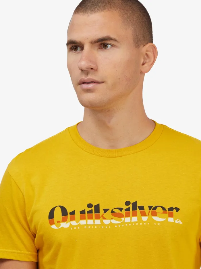 Men Quiksilver Tees Primary Colors TShirt Nugget Gold Men Quiksilver Tees Primary Colors TShirt Nugget Gold