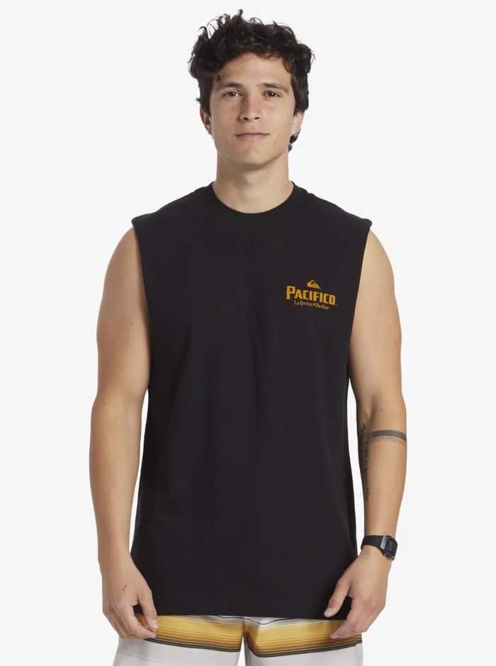 Men Quiksilver Tees Quiksilver X Pacifico Straight Shooter Tank Black