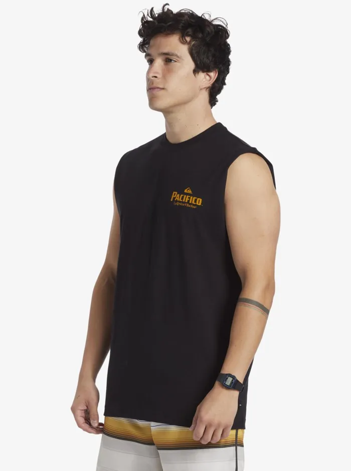Men Quiksilver Tees Quiksilver X Pacifico Straight Shooter Tank Black