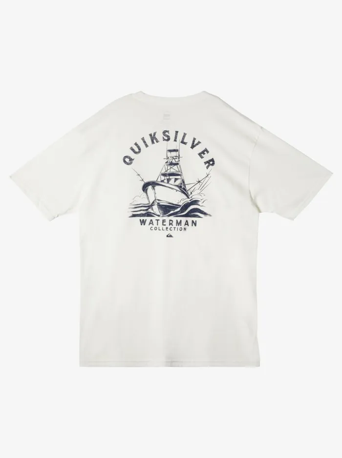 Men Quiksilver Tees Waterman Heading Out TShirt Snow White Men Quiksilver Tees Waterman Heading Out TShirt Snow White