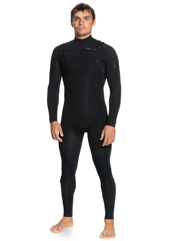 Men Quiksilver Wetsuits 43 Everyday Sessions Chest Zip Wetsuit Black