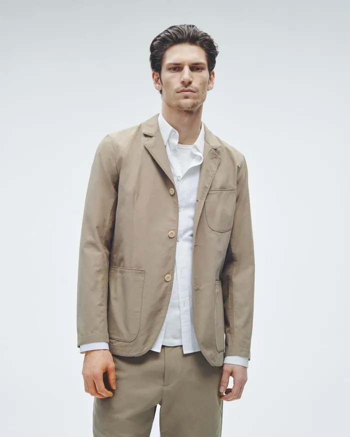 Men Rag and Bone Blazers Anderson Cotton Nylon Blazer Dark Taupe