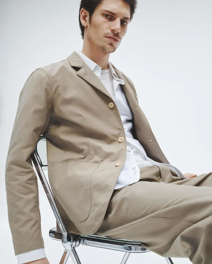 Men Rag and Bone Blazers Anderson Cotton Nylon Blazer Dark Taupe Men Rag and Bone Blazers Anderson Cotton Nylon Blazer Dark Taupe