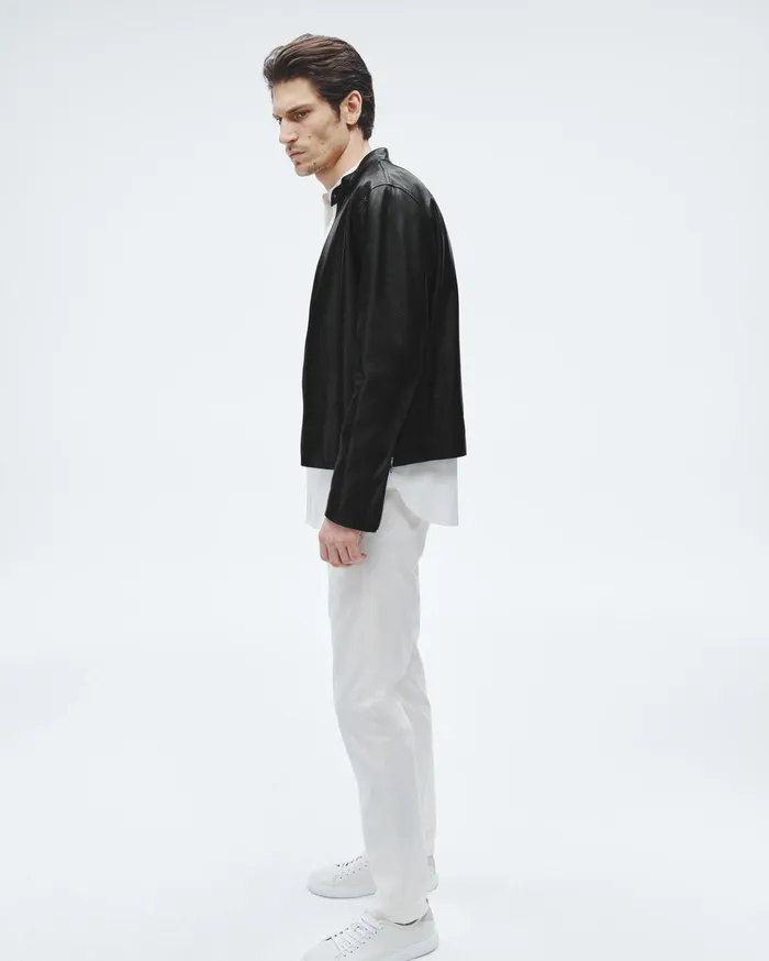 Men Rag and Bone Coats and Jackets Archive Leather Caf Racer Black