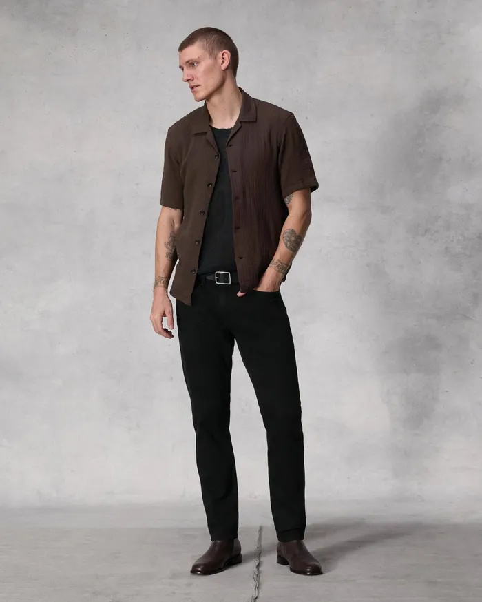Men Rag and Bone Shirts Avery Resort Gauze Shirt Washed Brown Men Rag and Bone Shirts Avery Resort Gauze Shirt Washed Brown