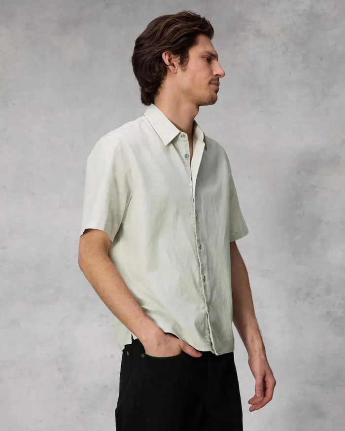Men Rag and Bone Shirts Dalton Cotton Hemp Shirt Light Grey Men Rag and Bone Shirts Dalton Cotton Hemp Shirt Light Grey