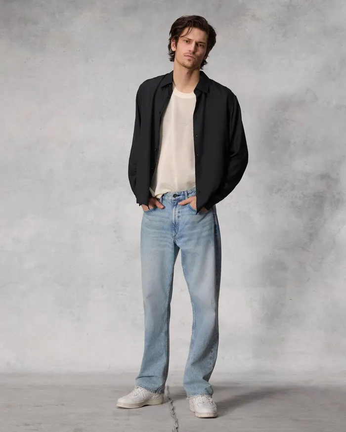 Men Rag and Bone Shirts Dalton Twill Long Sleeve Shirt Black Men Rag and Bone Shirts Dalton Twill Long Sleeve Shirt Black