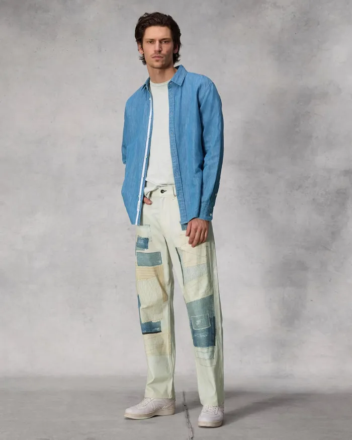 Men Rag and Bone Shirts Finch Linen Denim Shirt Lt Indigo Men Rag and Bone Shirts Finch Linen Denim Shirt Lt Indigo
