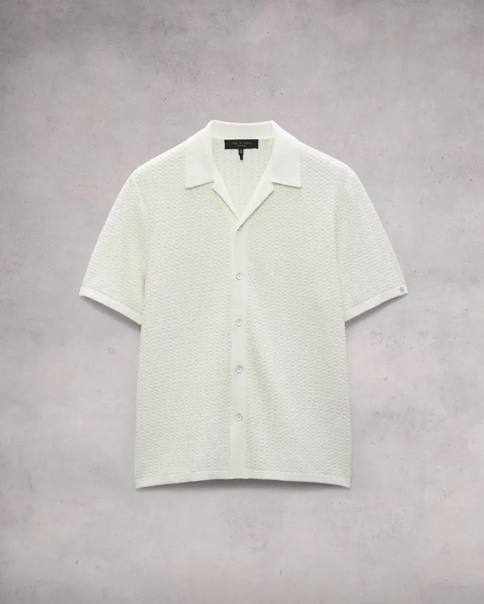 Men Rag and Bone Sweaters Avery Jacquard Zuma Toweling Shirt Ivory Men Rag and Bone Sweaters Avery Jacquard Zuma Toweling Shirt Ivory