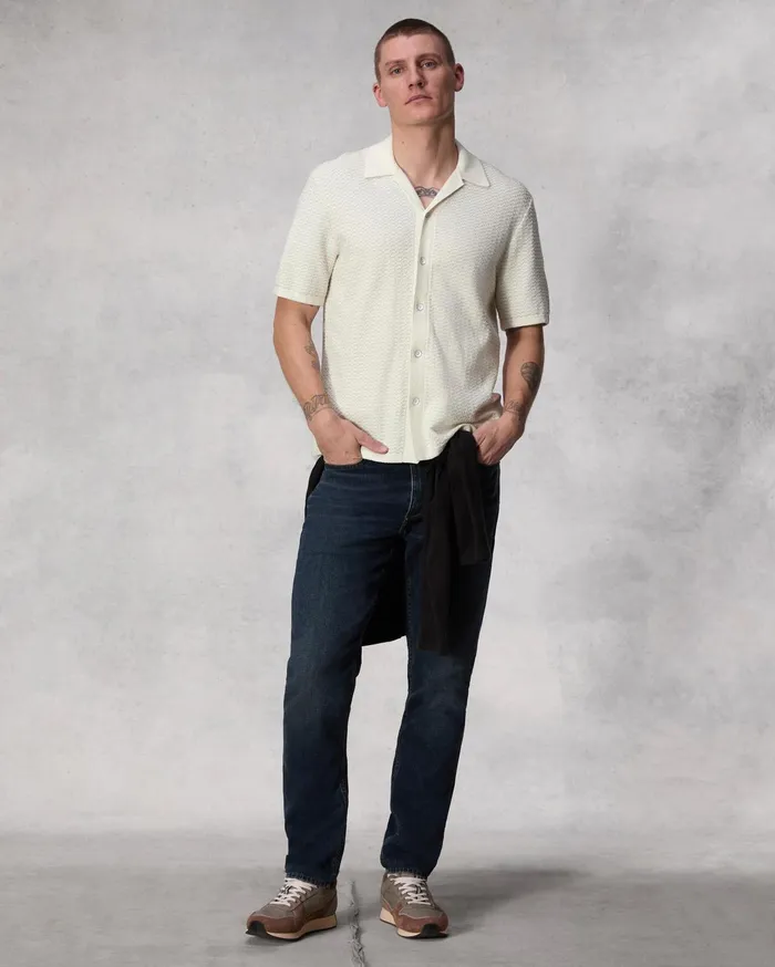 Men Rag and Bone Sweaters Avery Jacquard Zuma Toweling Shirt Ivory Men Rag and Bone Sweaters Avery Jacquard Zuma Toweling Shirt Ivory