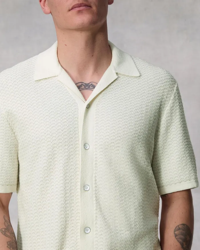 Men Rag and Bone Sweaters Avery Jacquard Zuma Toweling Shirt Ivory Men Rag and Bone Sweaters Avery Jacquard Zuma Toweling Shirt Ivory