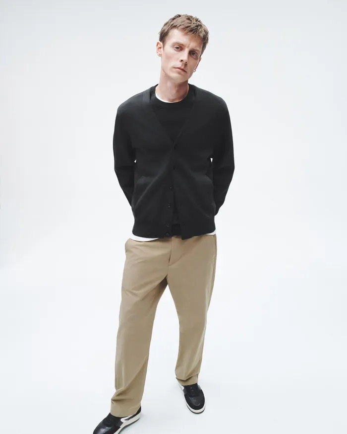 Men Rag and Bone Sweaters York Viscose Cardigan Black
