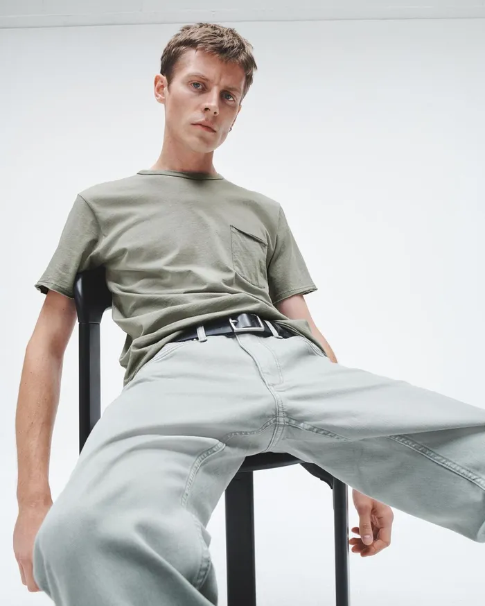 Men Rag and Bone TShirts Miles Principal Jersey Tee Blue Grey Men Rag and Bone TShirts Miles Principal Jersey Tee Blue Grey