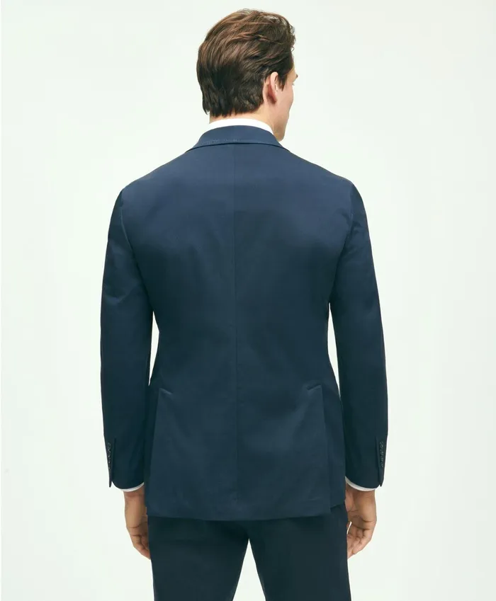 Men Regent Fit Cotton Stretch Suit Jacket Navy Brooks Brothers Suits