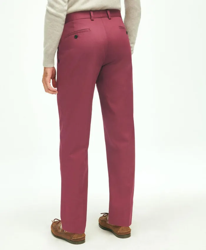Men Regular Fit Stretch Cotton Advantage Chino Pants Wine Brooks Brothers Chinos and Casual Pants