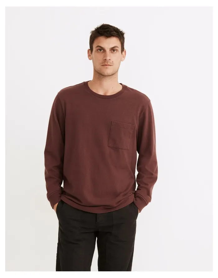 Men Relaxed Long Sleeve Tee Dark Fig Madewell Tees