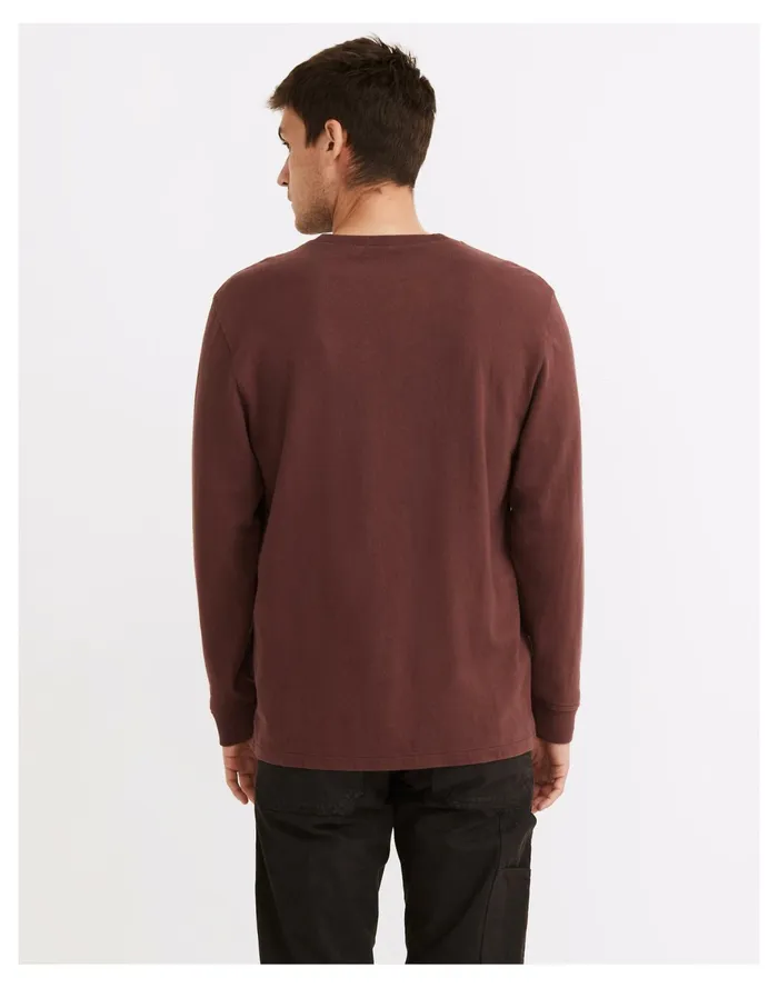 Men Relaxed Long Sleeve Tee Dark Fig Madewell Tees Men Relaxed Long Sleeve Tee Dark Fig Madewell Tees