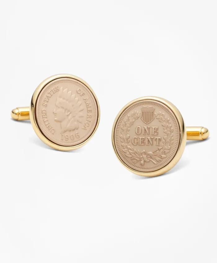 Men Replica Indian Head Penny Cuff Links As Shown Brooks Brothers Shirt Accessories