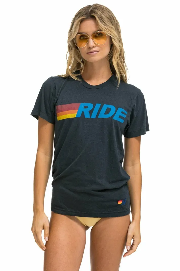 Men RIDE LOGO TEE 8211 CHARCOAL Aviator Nation Tees
