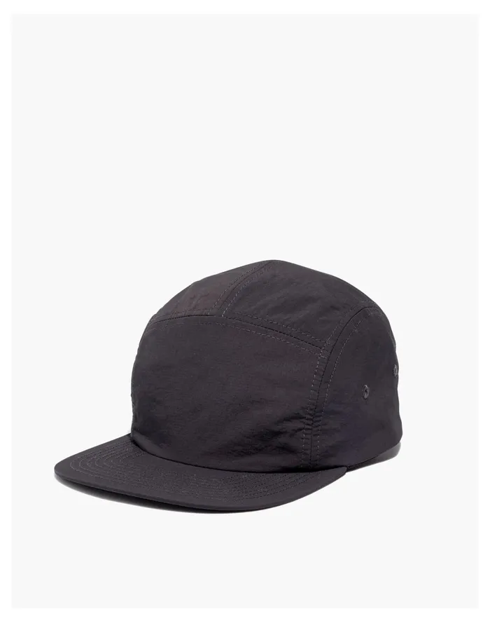 Men Ripstop Five Panel Baseball Cap Black Coal Madewell Hats