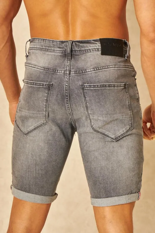 Men Short Gris Dlav Et Dchir Grey Brentiny Paris Shorts