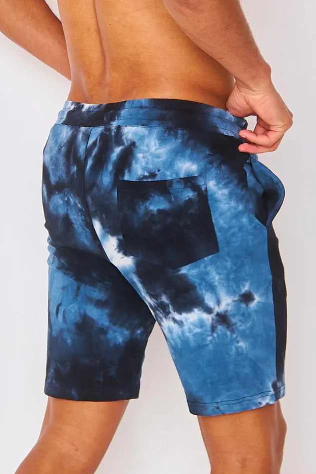 Men Short In Black And Blue Tie And Dye Project X 8211 2140001 Blue Brentiny Paris Shorts