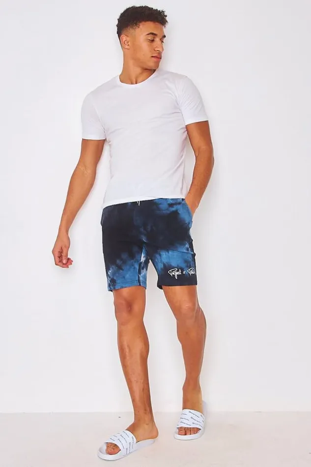 Men Short In Black And Blue Tie And Dye Project X 8211 2140001 Blue Brentiny Paris Shorts