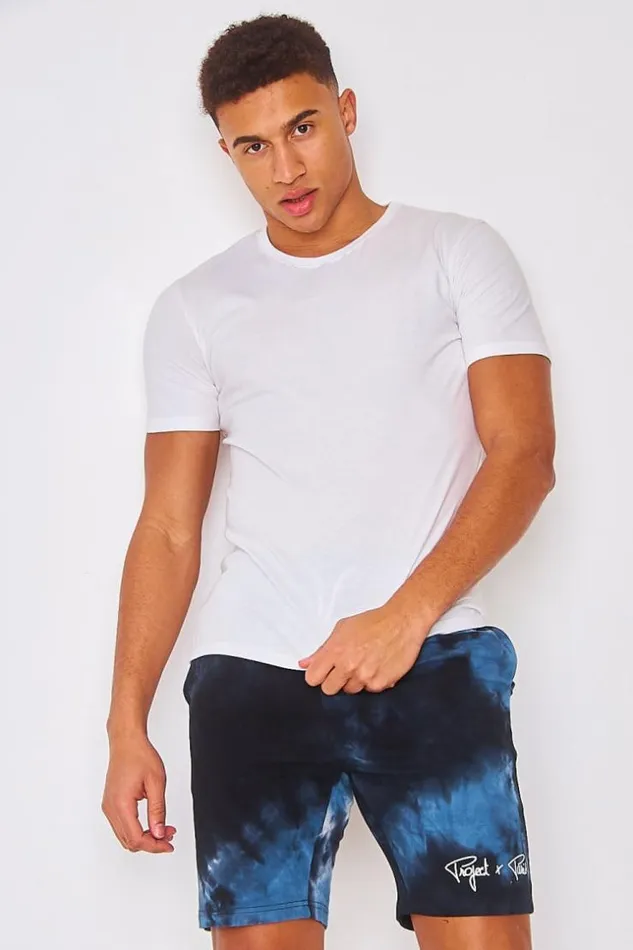 Men Short In Black And Blue Tie And Dye Project X 8211 2140001 Blue Brentiny Paris Shorts