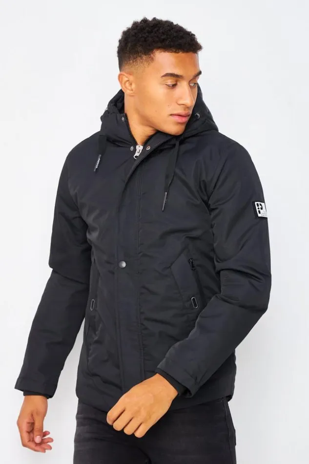 Men Short Padded Jacket In Black Black Brentiny Paris Parkas And Down Jackets