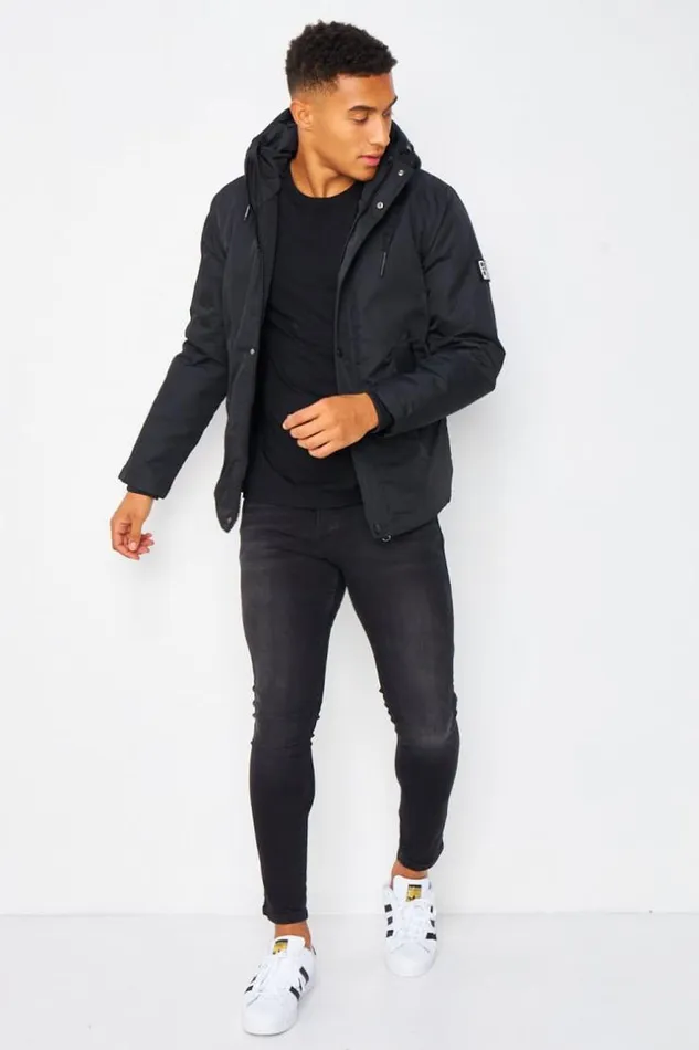 Men Short Padded Jacket In Black Black Brentiny Paris Parkas And Down Jackets