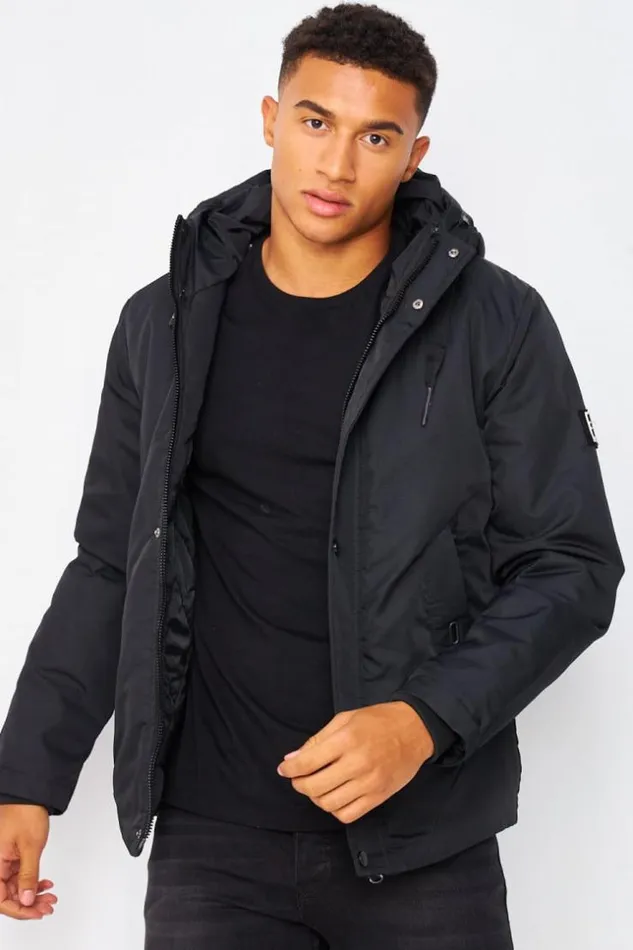 Men Short Padded Jacket In Black Black Brentiny Paris Parkas And Down Jackets