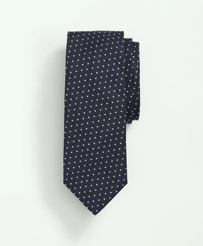 Men Silk Dot Tie Navywhite Brooks Brothers Ties and Pocket Squares