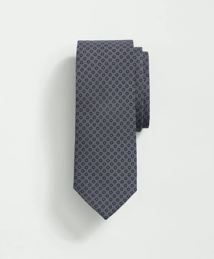 Men Silk Framed Circle Tie Greyblue Brooks Brothers Ties and Pocket Squares