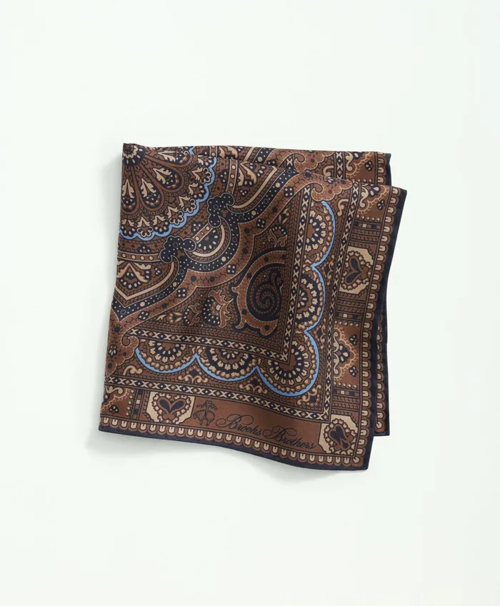 Men Silk Framed Medallion Pocket Square Navybrown Brooks Brothers Ties and Pocket Squares Men Silk Framed Medallion Pocket Square Navybrown Brooks Brothers Ties and Pocket Squares