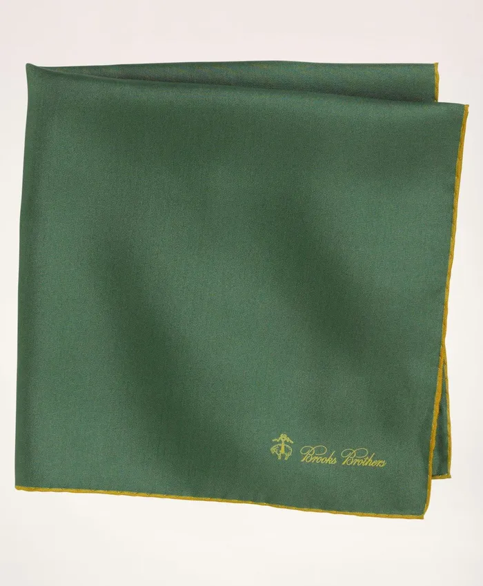 Men Silk Pocket Square Green Brooks Brothers Ties and Pocket Squares