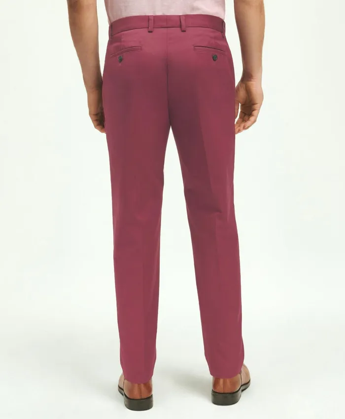 Men Slim Fit Stretch Cotton Advantage Chino Pants Wine Brooks Brothers Chinos and Casual Pants